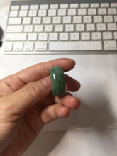 Load image into Gallery viewer, Size 12 1/2 100% natural type A oily dark green broad jadeite jade band ring thumb ring PC2466