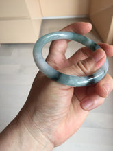 Load image into Gallery viewer, 55.6mm Certified Type A 100% Natural Dark Green Blue Gray Black Moonlit Ink (水墨月色) Round Cut Jadeite Jade Bangle AZ142-0750