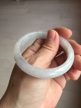Load image into Gallery viewer, 52.5mm 100% natural certified icy watery light green/white/light purple jadeite jade bangle AU39-8148