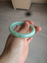 Load image into Gallery viewer, 49mm Certified Type A 100% Natural sunny apple green/red oval Jadeite Jade bangle BG62-0165