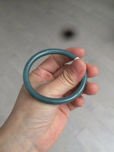 Load image into Gallery viewer, 48mm Certified Type A 100% Natural deep sea green/blue/gray/white oval round cut Guatemala Jadeite bangle KS95-2468