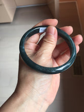 Load image into Gallery viewer, 62mm Certified Type A 100% Natural dark green/blue/gray/black Guatemala Jadeite bangle PB277-0704