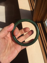 Load image into Gallery viewer, 59.7mm certified 100% Natural dark green/black nephrite (碧玉) bangle HN151-0527
