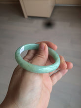 Load image into Gallery viewer, 49mm Certified Type A 100% Natural sunny apple green/red oval Jadeite Jade bangle BG62-0165