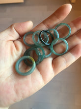 Load image into Gallery viewer, 16.9mm size 6 1/2 17.1mm 6 3/4 100% natural type A icy watery green/blue icy watery Guatemala jadeite jade band ring group BP81