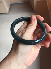 Load image into Gallery viewer, 62mm Certified Type A 100% Natural dark green/blue/gray/black Guatemala Jadeite bangle PB277-0704