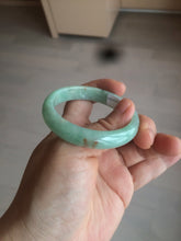 Load image into Gallery viewer, 49mm Certified Type A 100% Natural sunny apple green/red oval Jadeite Jade bangle BG62-0165