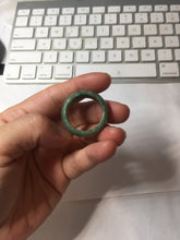 Load image into Gallery viewer, Size 12 1/2 100% natural type A oily dark green broad jadeite jade band ring thumb ring PC2466
