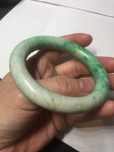 Load image into Gallery viewer, 56.5mm certified 100% natural sunny green yellow chubby jadeite jade bangle AS89-7058