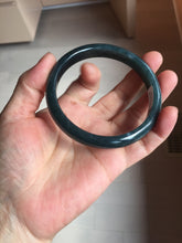 Load image into Gallery viewer, 62mm Certified Type A 100% Natural dark green/blue/gray/black Guatemala Jadeite bangle PB277-0704