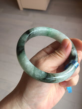 Load image into Gallery viewer, 60.3mm certified type A 100% Natural green/black Jadeite Jade bangle BM42-8565