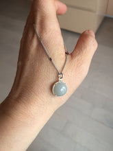 Load image into Gallery viewer, 12mm 100% natural type A gray Jadeite Jade simple is the best series pendant PF43