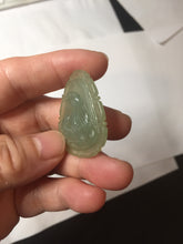 Load image into Gallery viewer, Type A 100% Natural Light Green gray (淡油冰)Jadeite Jade Snake Pendant Lucky Wisdom Prosperity Zodiac Snake PC234