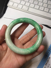 Load image into Gallery viewer, 56.5mm certified 100% natural sunny green yellow chubby jadeite jade bangle AS89-7058