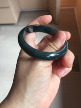 Load image into Gallery viewer, 52.5mm Certified Type A 100% Natural dark green/blue/gray/black Guatemala Jadeite bangle PB276-0696