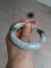Load image into Gallery viewer, 56.4mm certificated Type A 100% Natural sunny green/white/purple Jadeite Jade bangle AY48-4133