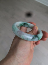 Load image into Gallery viewer, 56.4mm certificated Type A 100% Natural sunny green/white/purple Jadeite Jade bangle AY48-4133