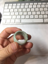 Load image into Gallery viewer, Size 11 100% natural type A oily dark green broad jadeite jade band ring thumb ring PC246-7