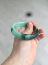 Load image into Gallery viewer, 56.6mm Certified Type A 100% Natural dark green/sunny green Jadeite Jade bangle K104-2840