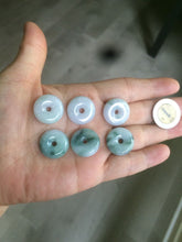 Load image into Gallery viewer, 18mm Type A 100% Natural green/purple/white Jadeite Jade safety Guardian donut Pendant group m99