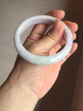 Load image into Gallery viewer, 57.5mm certified Type A 100% Natural light green purple white slim Jadeite Jade bangle BQ72-4938