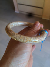 Load image into Gallery viewer, 55.6mm 100% natural beige yellow pink round cut Coral Jade (珊瑚玉) bangle SY59