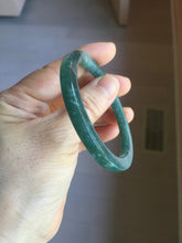 Load image into Gallery viewer, 51mm Type A 100% Natural dark green/black/blue/gray with flying snow Guatemala square style Jadeite bangle PJ45-0679