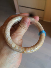 Load image into Gallery viewer, 55.6mm 100% natural beige yellow pink round cut Coral Jade (珊瑚玉) bangle SY59