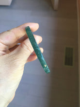 Load image into Gallery viewer, 51mm Type A 100% Natural dark green/black/blue/gray with flying snow Guatemala square style Jadeite bangle PJ45-0679