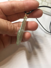 Load image into Gallery viewer, Type A 100% Natural Light Green gray (淡油冰)Jadeite Jade Fortune/Wealth Success Mouse Pendant PC235