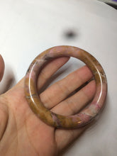 Load image into Gallery viewer, 56mm 100% natural red/pink/black/gray/brown round cut rose stone (Rhodonite) bangle SY24