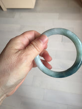 Load image into Gallery viewer, 57.5mm Certified Type A 100% Natural Dark Green Blue Gray Black Moonlit Ink (水墨月色) Round Cut Jadeite Jade Bangle BS150-0741