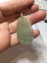 Load image into Gallery viewer, Type A 100% Natural Light Green gray (淡油冰)Jadeite Jade Fortune/Wealth Success Mouse Pendant PC235