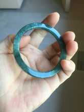 Load image into Gallery viewer, 51mm Type A 100% Natural dark green/black/blue/gray with flying snow Guatemala square style Jadeite bangle PJ45-0679