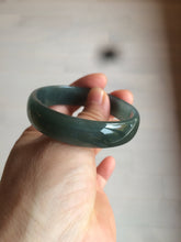 Load image into Gallery viewer, 52.8mm Certified Type A 100% Natural icy watery deep sea green/blue/gray/white Guatemala Jadeite bangle KS91-6393