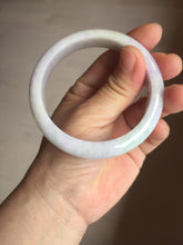 Load image into Gallery viewer, 57.5mm certified Type A 100% Natural light green purple white slim Jadeite Jade bangle BQ72-4938