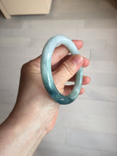 Load image into Gallery viewer, 57.5mm Certified Type A 100% Natural Dark Green Blue Gray Black Moonlit Ink (水墨月色) Round Cut Jadeite Jade Bangle BS150-0741