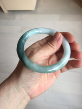Load image into Gallery viewer, 57.5mm Certified Type A 100% Natural Dark Green Blue Gray Black Moonlit Ink (水墨月色) Round Cut Jadeite Jade Bangle BS150-0741