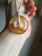 Load image into Gallery viewer, 30.5mm 100% natural icy clear red/yellow agate safety guardian donut add on item SY25