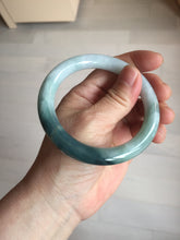 Load image into Gallery viewer, 57.5mm Certified Type A 100% Natural Dark Green Blue Gray Black Moonlit Ink (水墨月色) Round Cut Jadeite Jade Bangle BS150-0741