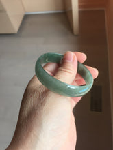 Load image into Gallery viewer, 51.7mm Certified type A 100% Natural oily dark green gray (油青) thin Jadeite Jade bangle PB273-1042