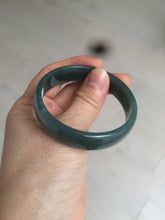 Load image into Gallery viewer, 52.8mm Certified Type A 100% Natural icy watery deep sea green/blue/gray/white Guatemala Jadeite bangle KS91-6393