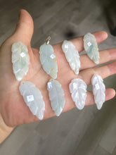 Load image into Gallery viewer, Type A 100% Natural green/yellow/purple Jadeite Jade leaf pendant group m100