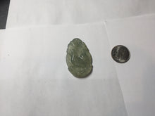 Load image into Gallery viewer, Type A 100% Natural Light Green gray (淡油冰) Good Luck & Bright Beginning Rooster Jadeite Jade Pendant PC237