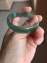 Load image into Gallery viewer, 51.7mm Certified type A 100% Natural oily dark green gray (油青) thin Jadeite Jade bangle PB273-1042