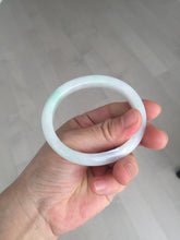 Load image into Gallery viewer, 50mm certified 100% natural Type A icy watery sunny green white (白底青) jadeite jade bangle BN69-9372