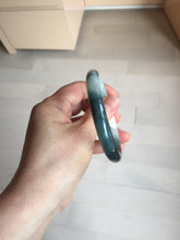 Load image into Gallery viewer, 55.5mm Certified Type A 100% Natural Dark Green Blue Gray Black Moonlit Ink (水墨月色) Round Cut Jadeite Jade Bangle BS149-0742