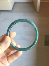 Load image into Gallery viewer, 56.2mm Certified Type A 100% Natural dark green/gray/black Guatemala slim round cut Jadeite bangle PJ84-0653