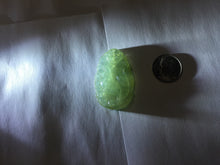 Load image into Gallery viewer, Type A 100% Natural Light Green gray (淡油冰) Good Luck & Bright Beginning Rooster Jadeite Jade Pendant PC237