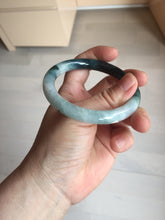 Load image into Gallery viewer, 55.5mm Certified Type A 100% Natural Dark Green Blue Gray Black Moonlit Ink (水墨月色) Round Cut Jadeite Jade Bangle BS149-0742